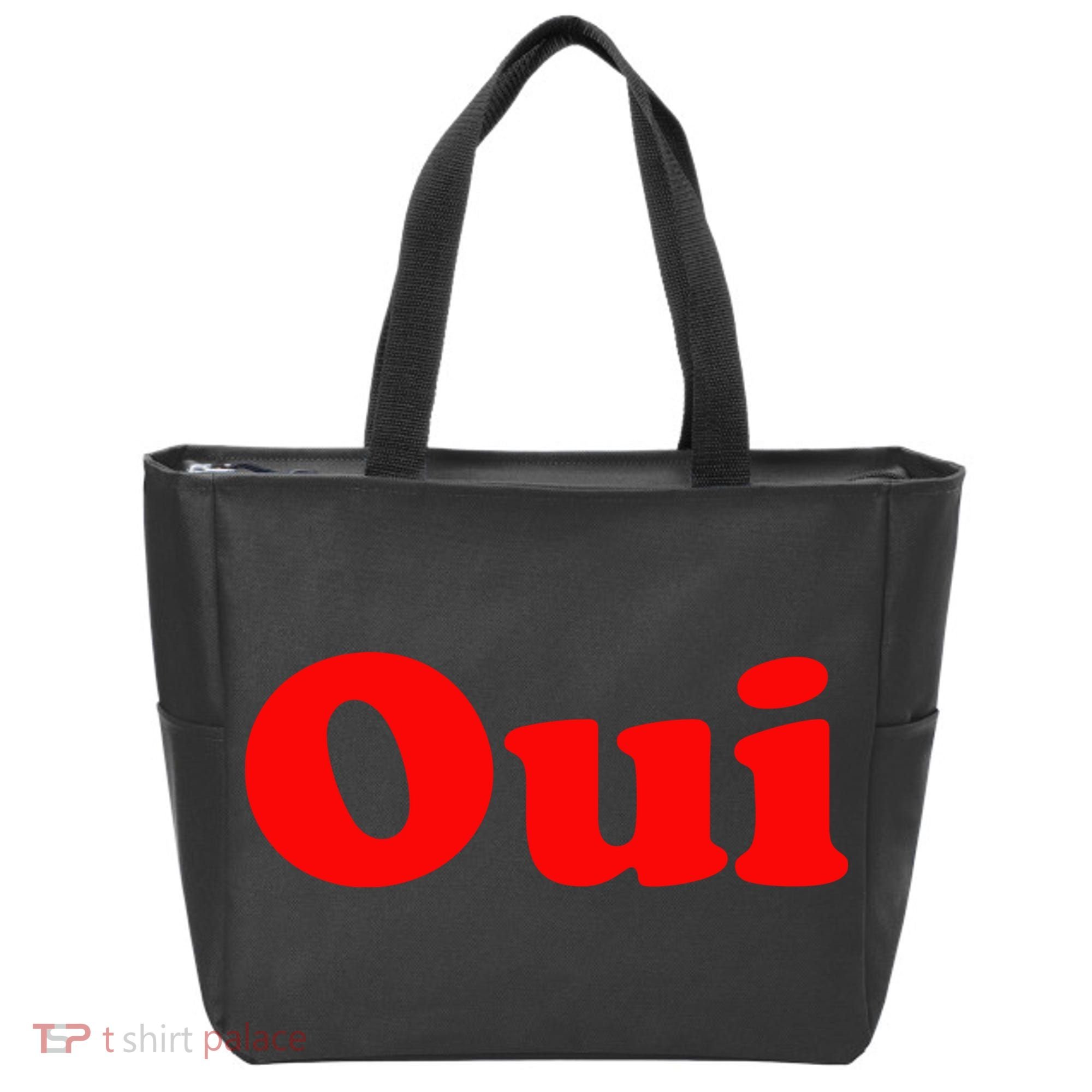 Oui French Yes Red Retro 90s Tote Bag