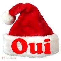 Oui French Yes Red Retro 90s Santa Hat thumb 0