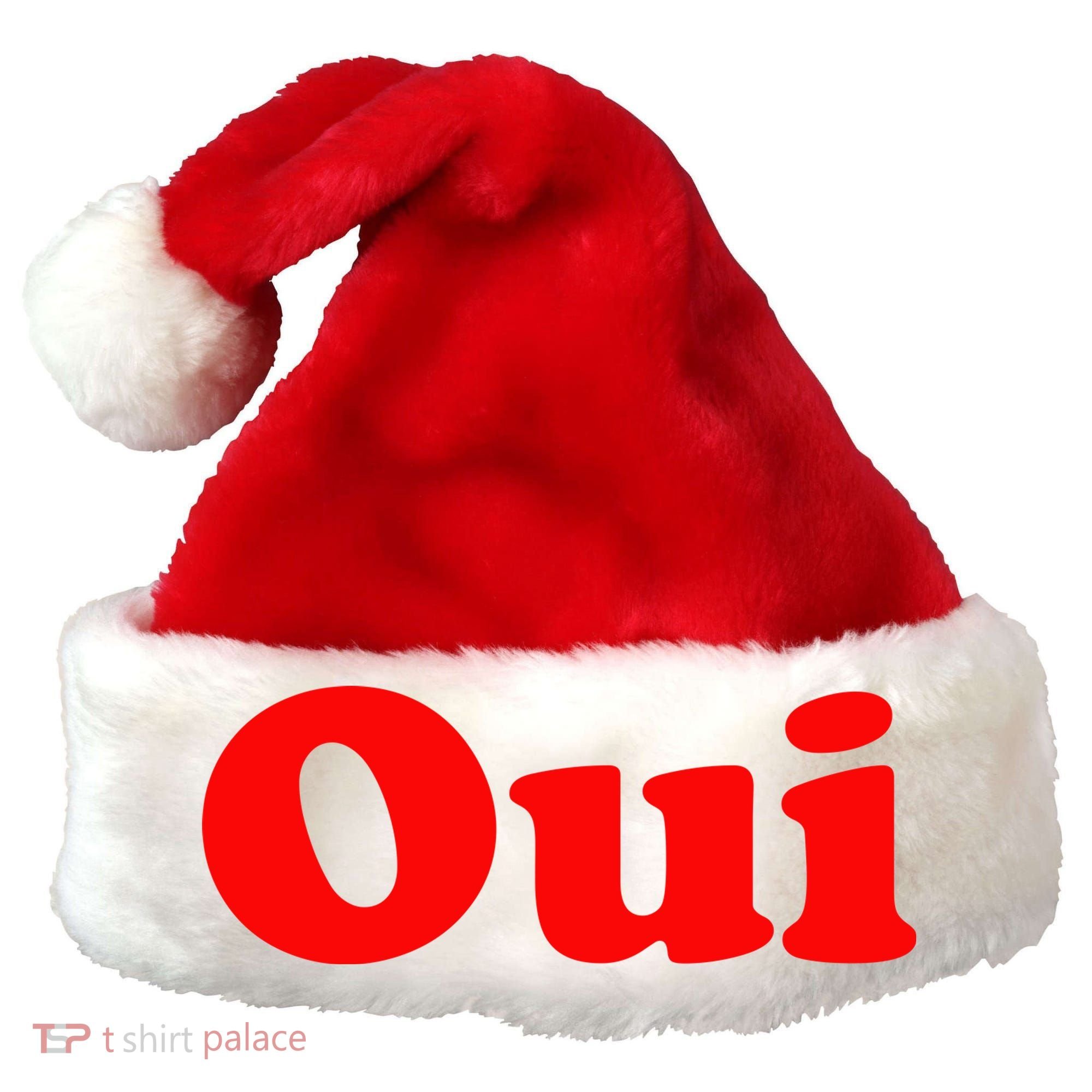 Oui French Yes Red Retro 90s Santa Hat