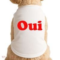 Oui French Yes Red Retro 90s Doggie Tank thumb 0