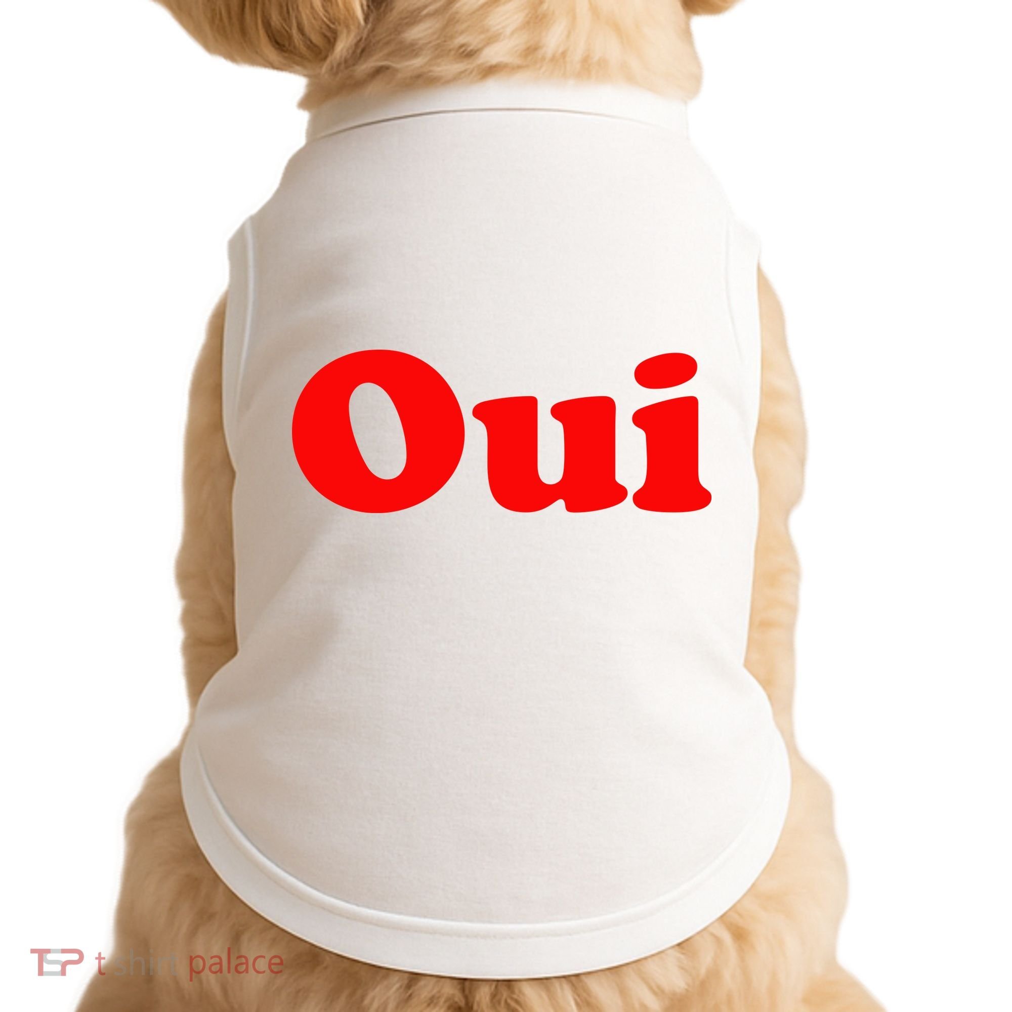Oui French Yes Red Retro 90s Doggie Tank