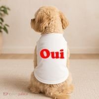 Oui French Yes Red Retro 90s Doggie Tank thumb 2