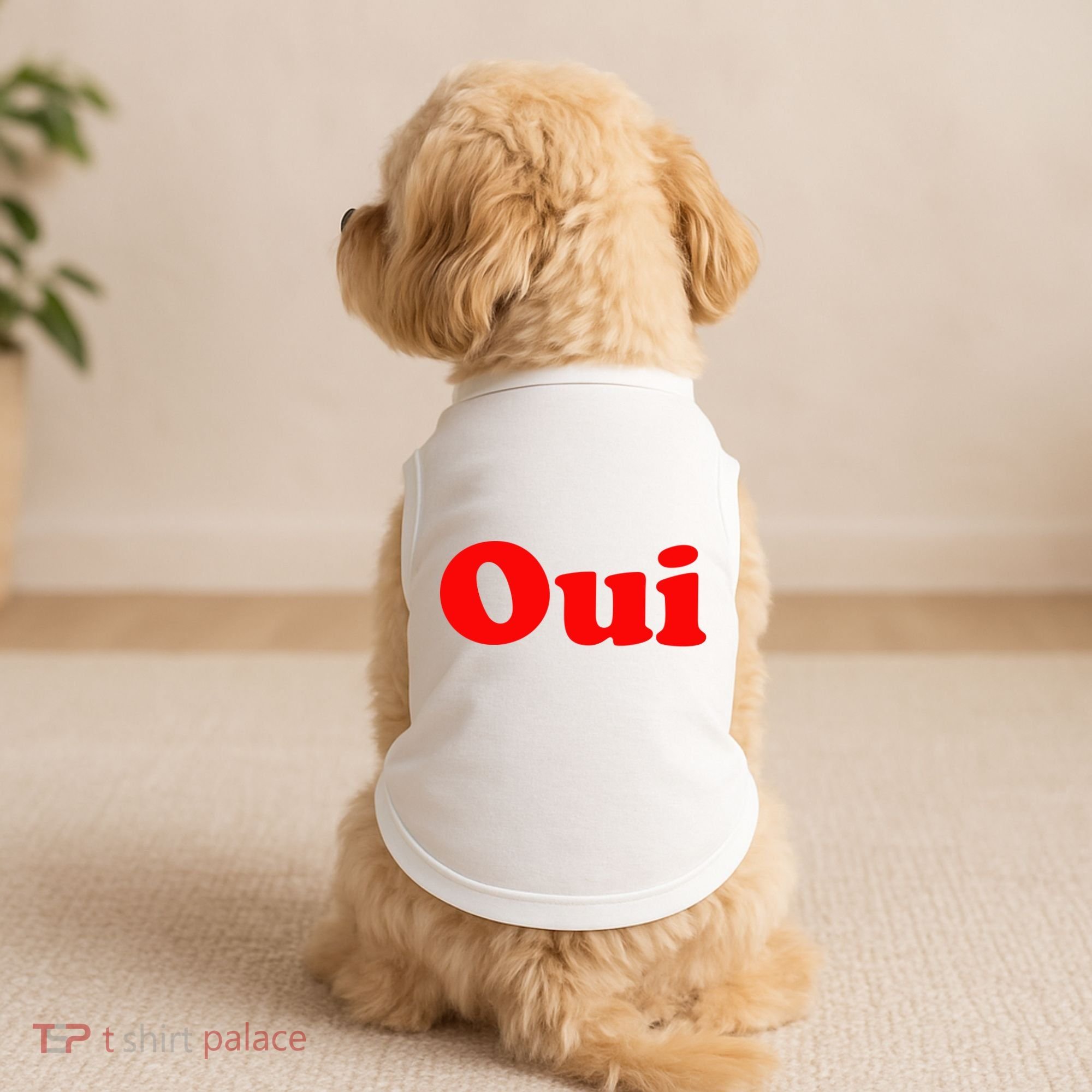 Oui French Yes Red Retro 90s Doggie Tank