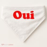 Oui French Yes Red Retro 90s USA-Made Doggie Bandana thumb 0