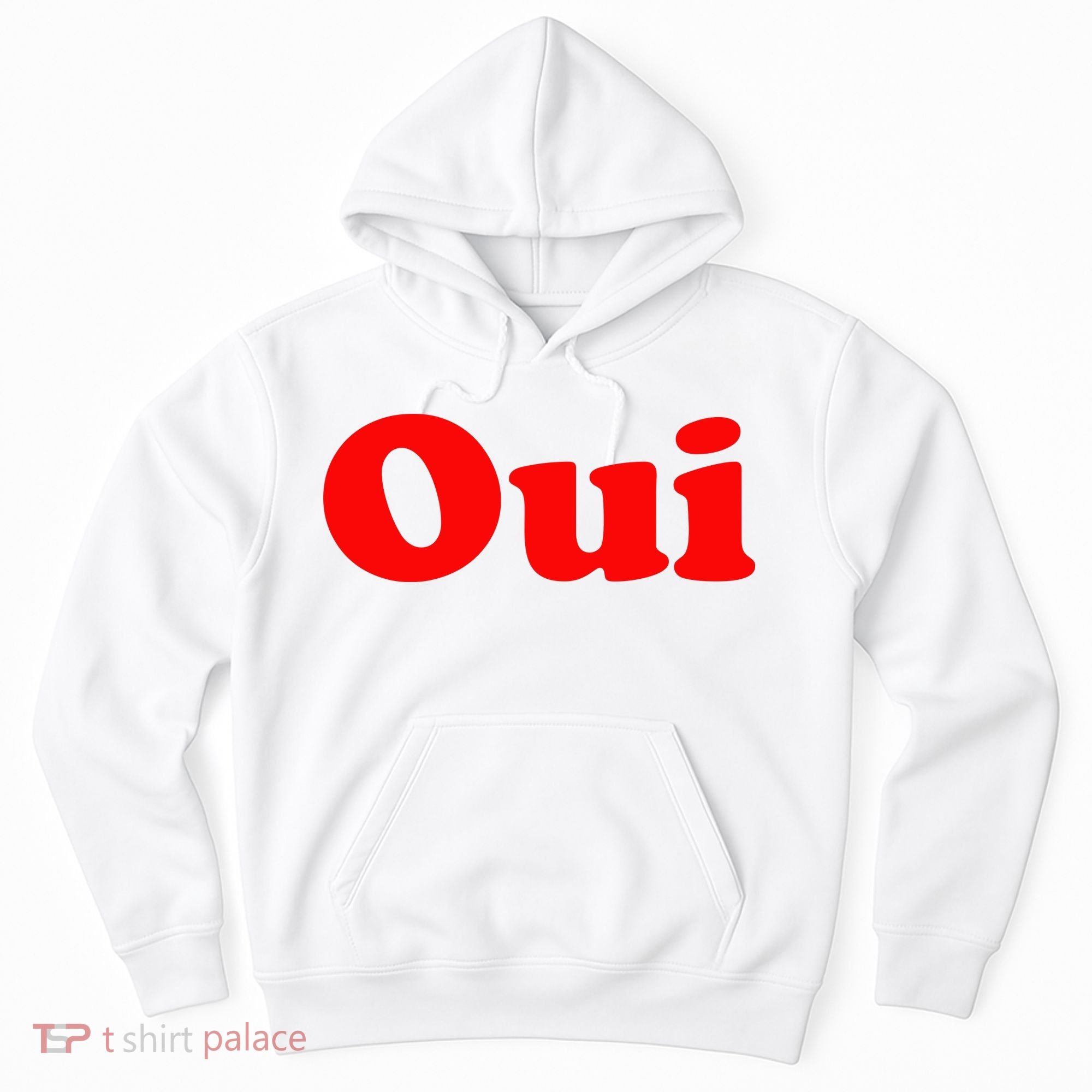 Oui French Yes Red Retro 90s Hoodie