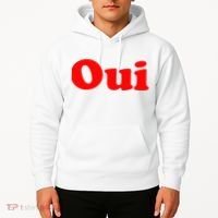 Oui French Yes Red Retro 90s Hoodie thumb 2