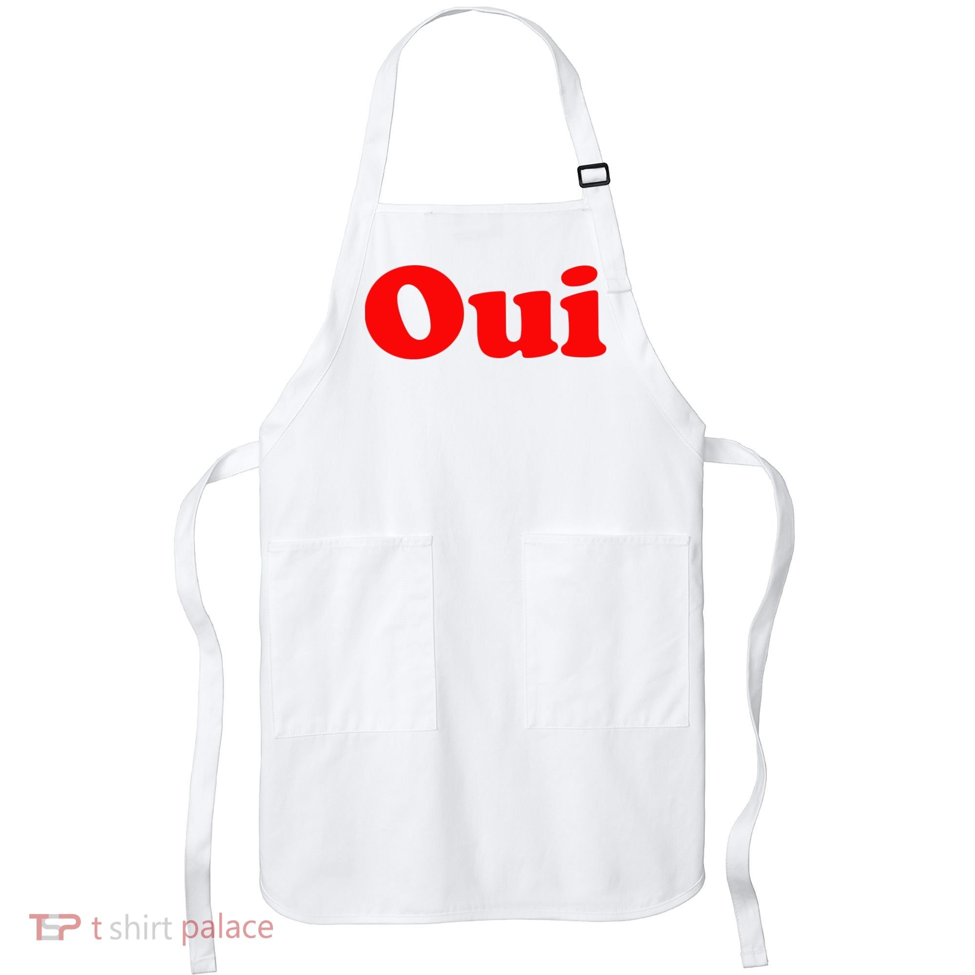 Oui French Yes Red Retro 90s Apron
