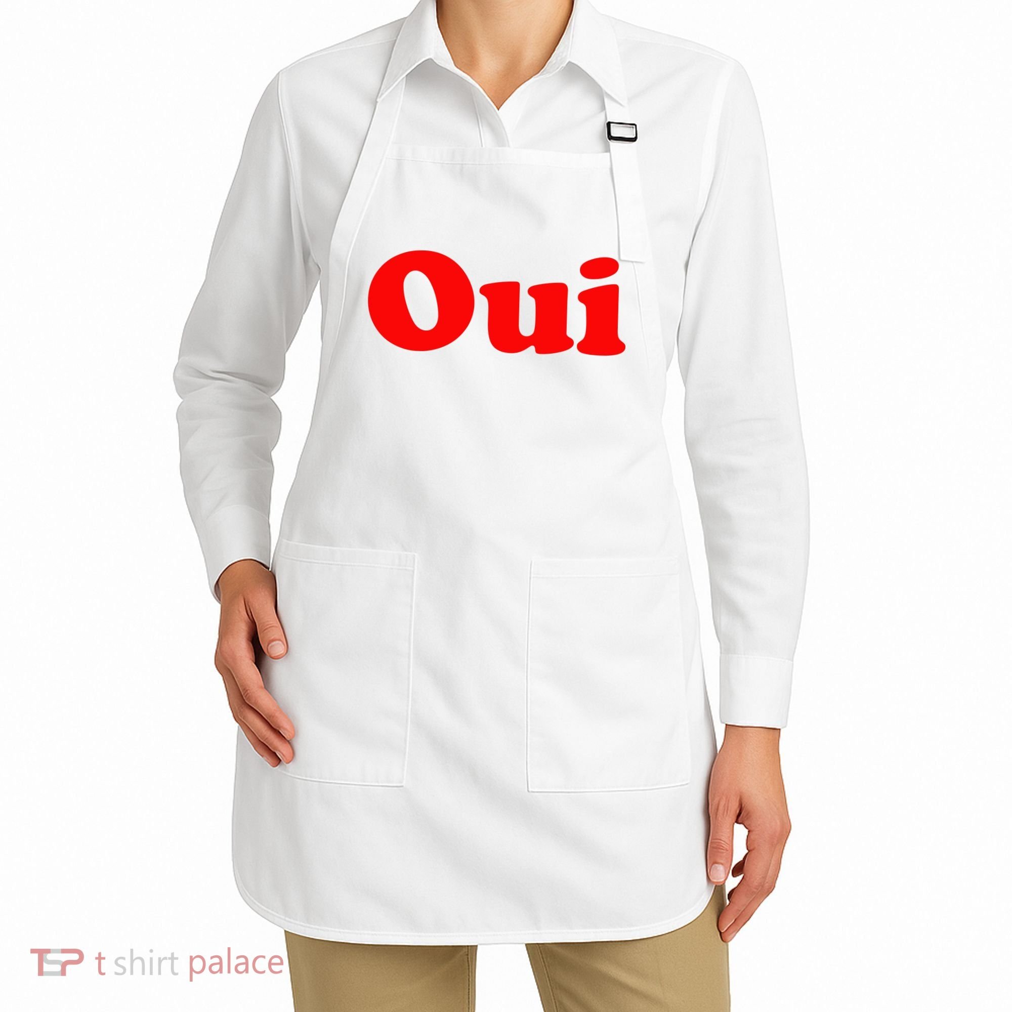 Oui French Yes Red Retro 90s Apron