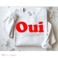 Oui French Yes Red Retro 90s Sweatshirt thumb 2