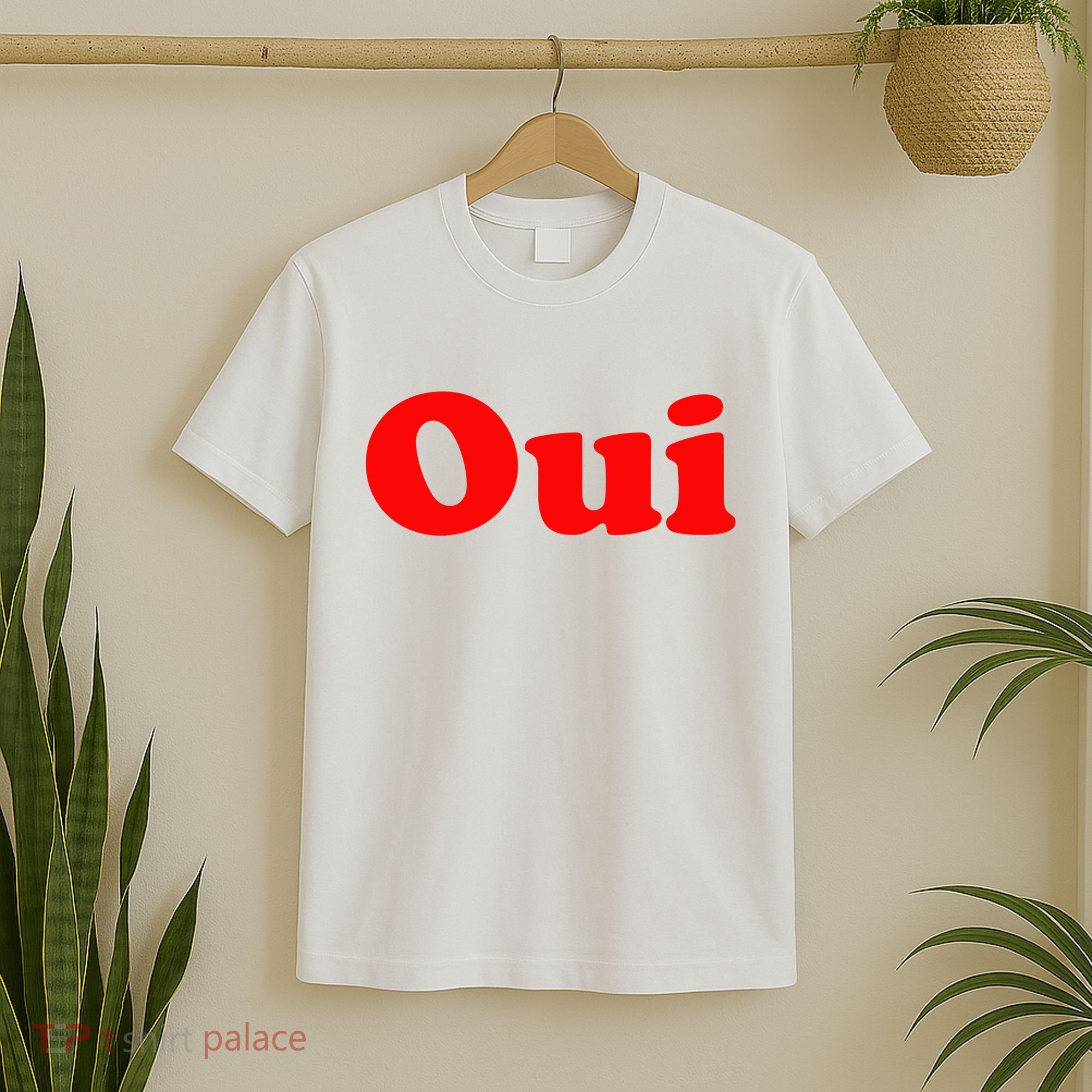 Oui French Yes Red Retro 90s T-Shirt