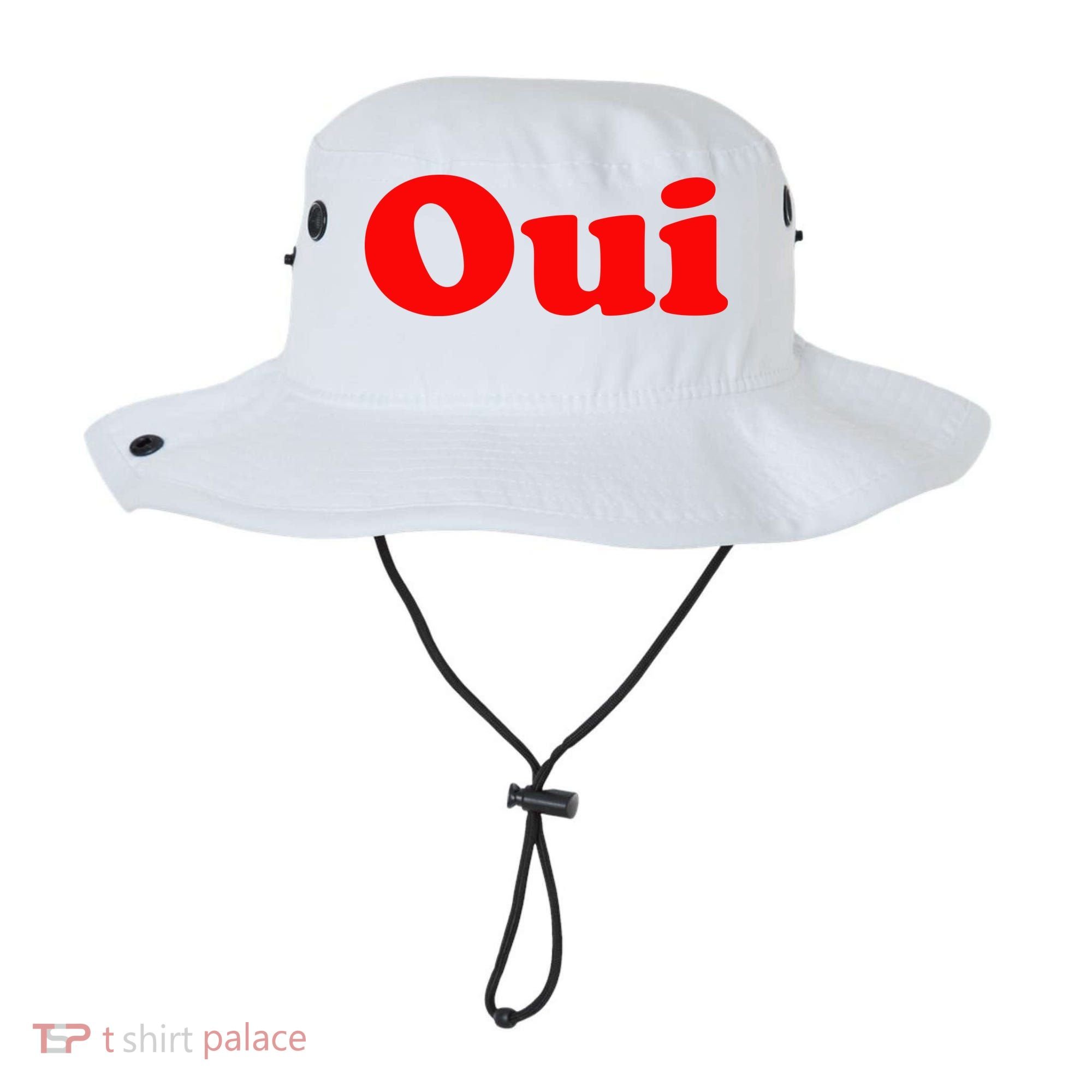 Oui French Yes Red Retro 90s Bucket Hat