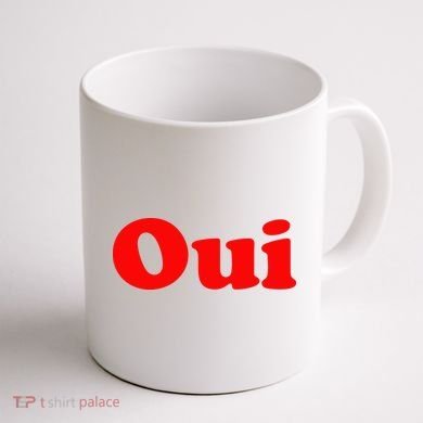Oui French Yes Red Retro 90s Coffee Mug back