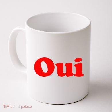 Oui French Yes Red Retro 90s Coffee Mug