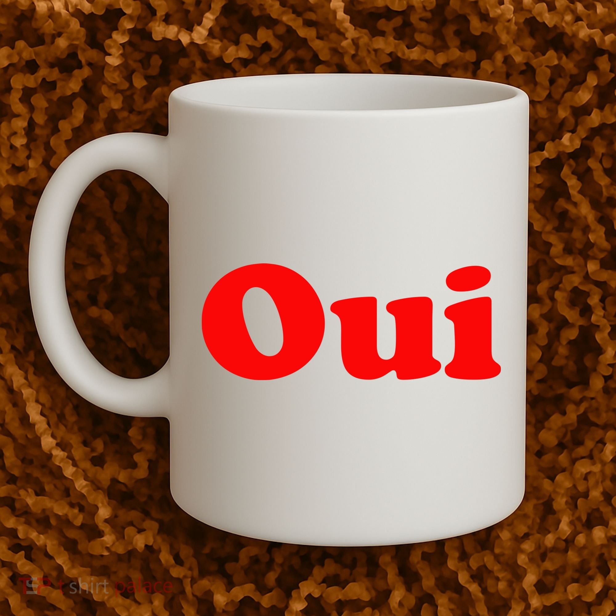 Oui French Yes Red Retro 90s Coffee Mug