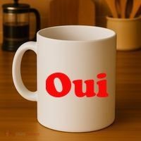 Oui French Yes Red Retro 90s Coffee Mug thumb 4