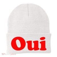 Oui French Yes Red Retro 90s Beanie thumb 0