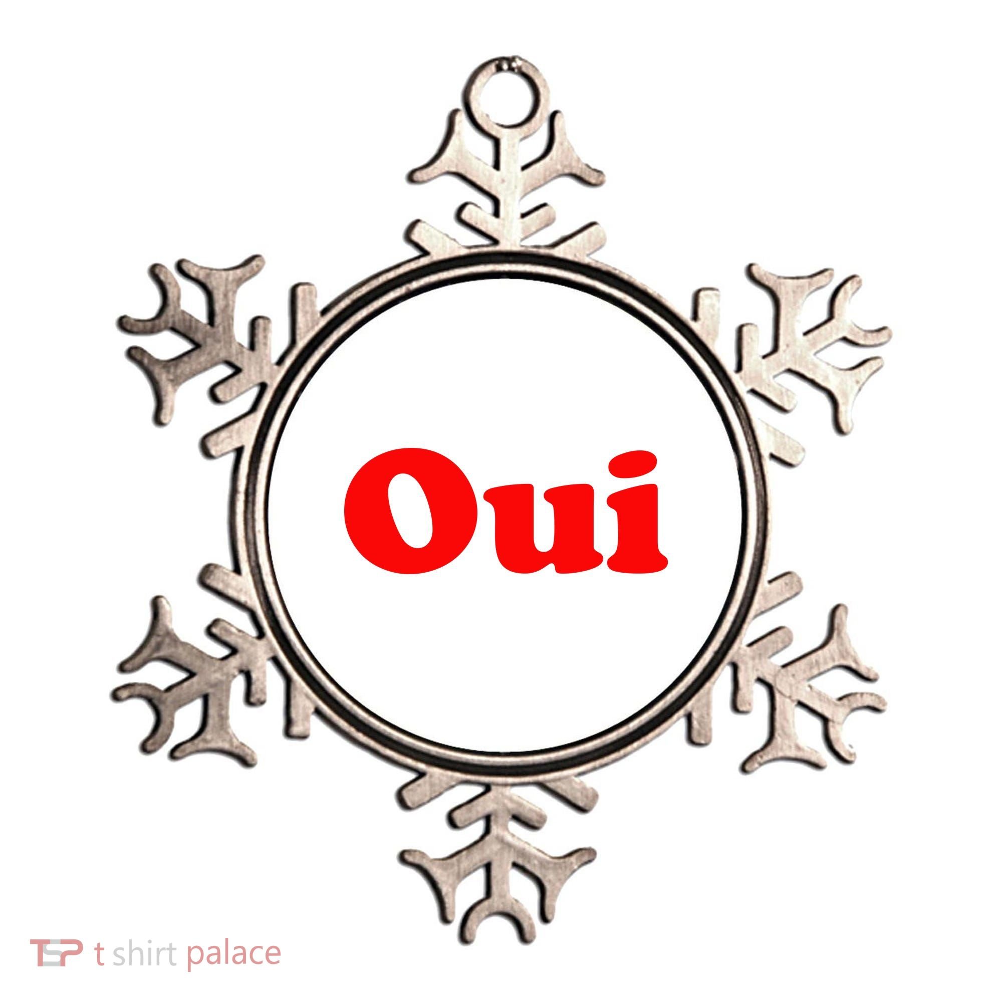 Oui French Yes Red Retro 90s Ornament