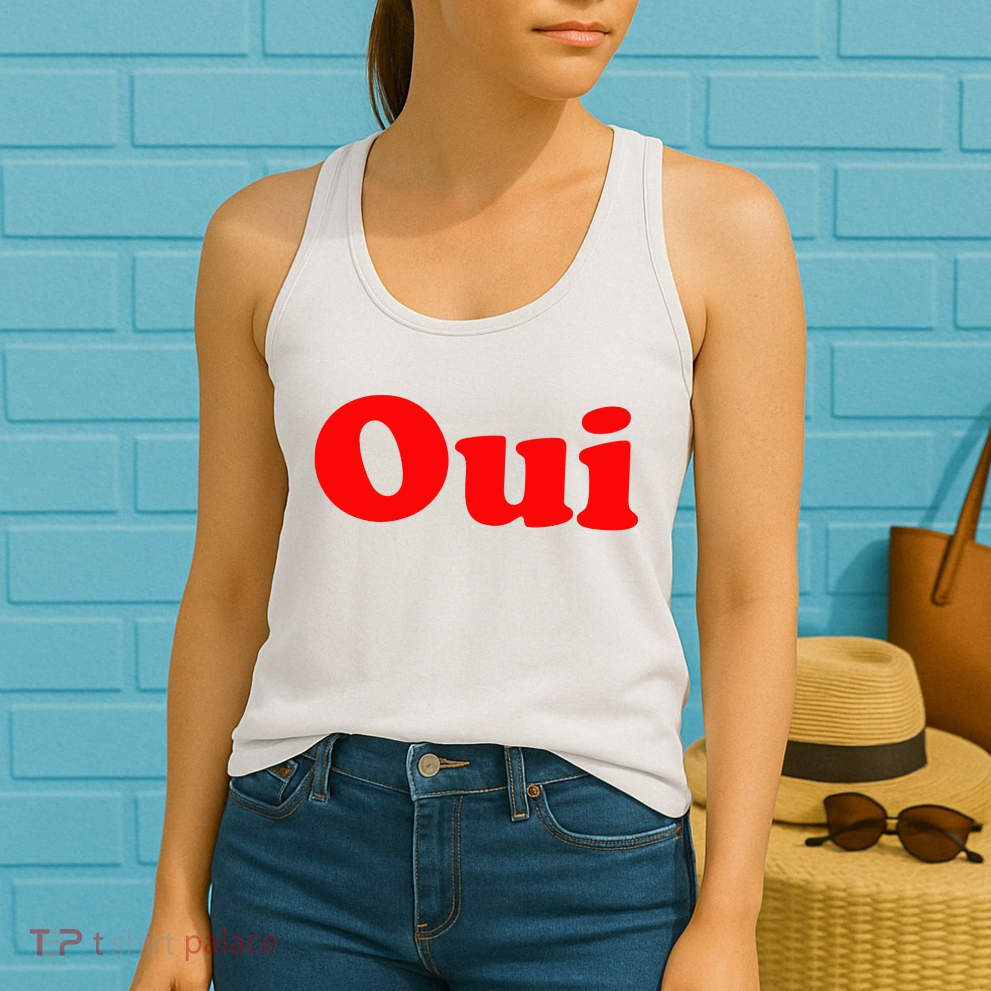 Oui French Yes Red Retro 90s Women's Tank Top