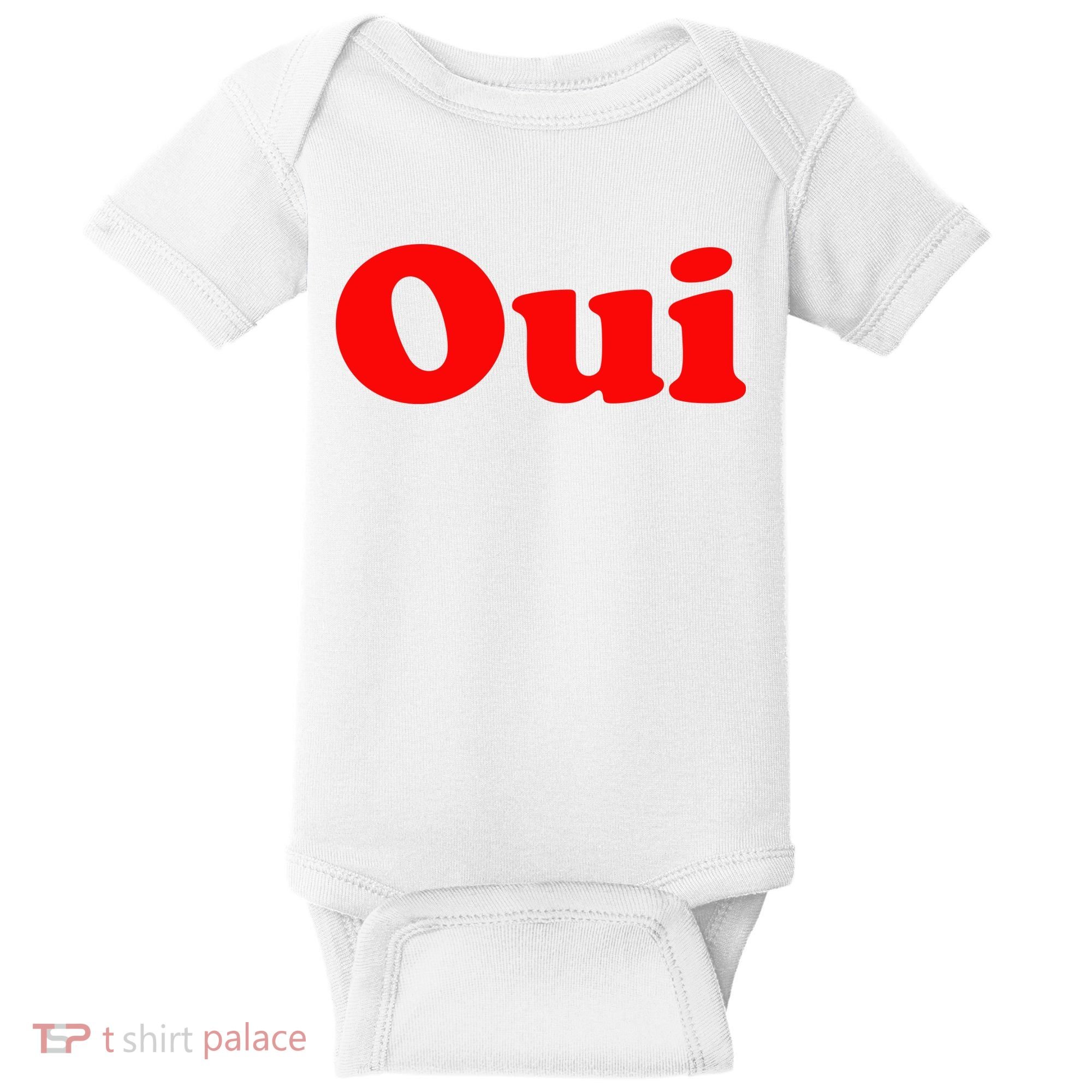 Oui French Yes Red Retro 90s Baby Bodysuit