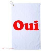 Oui French Yes Red Retro 90s Golf Towel thumb 0
