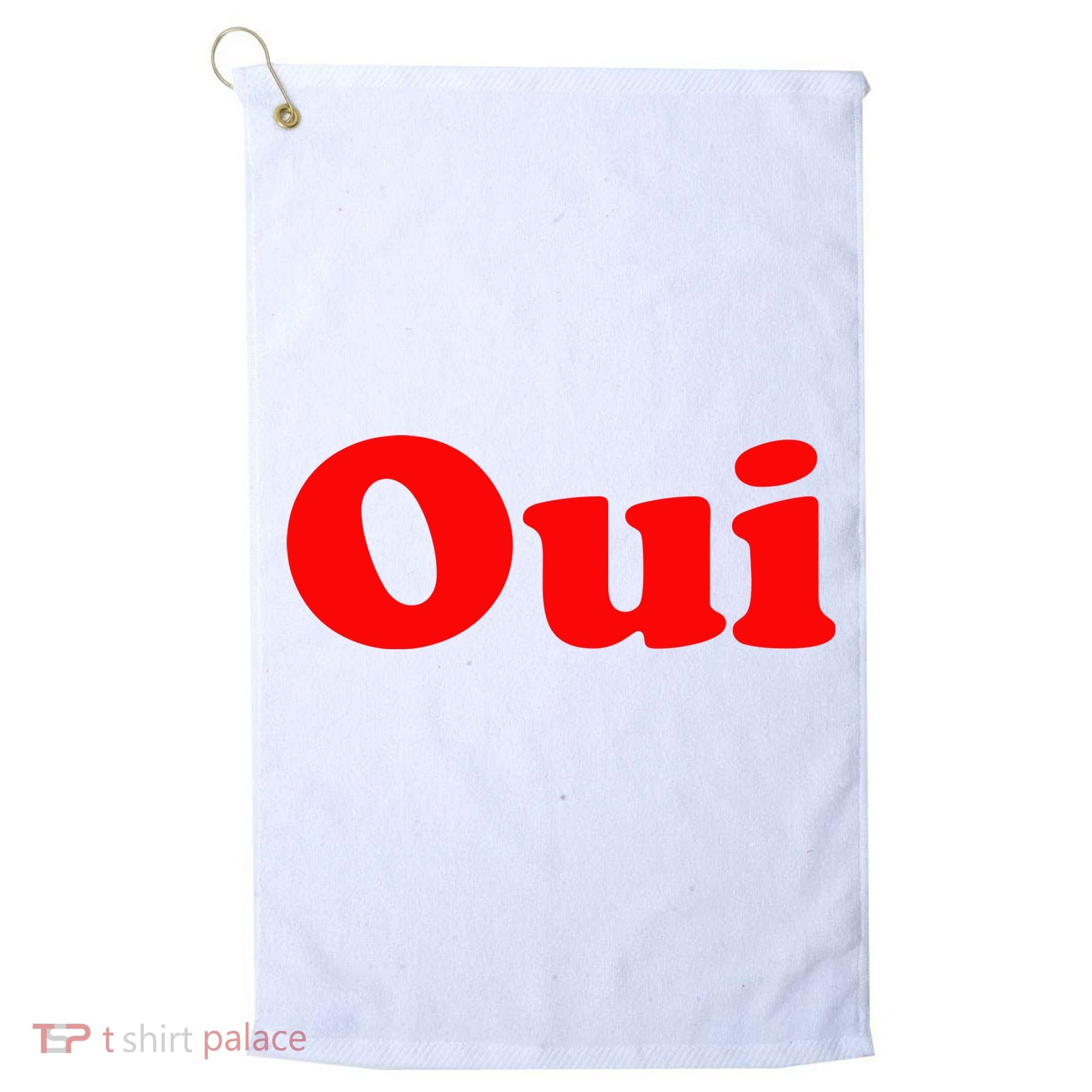 Oui French Yes Red Retro 90s Golf Towel