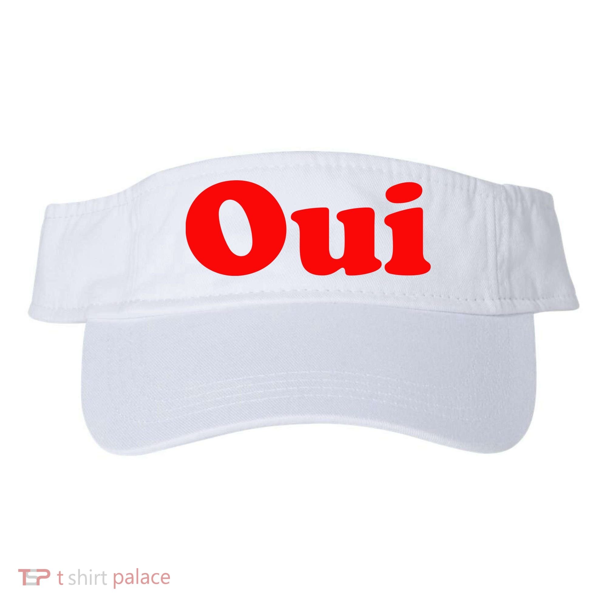 Oui French Yes Red Retro 90s Visor