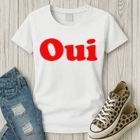 Oui French Yes Red Retro 90s Women's T-Shirt thumb 3