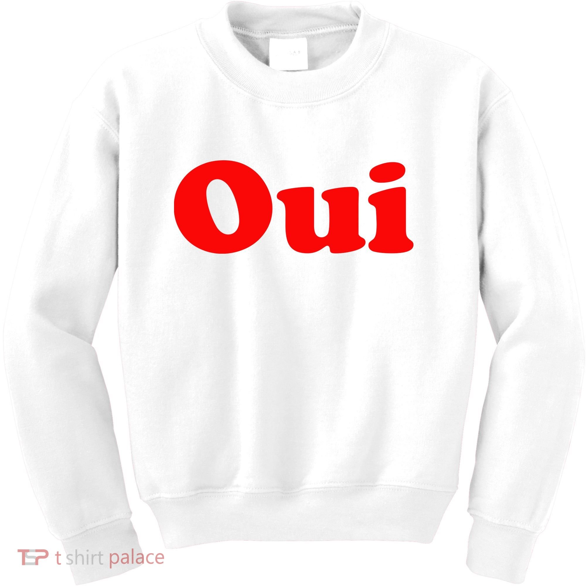 Oui French Yes Red Retro 90s Kids Sweatshirt