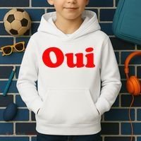 Oui French Yes Red Retro 90s Kids Hoodie thumb 2