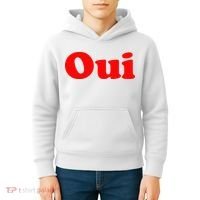 Oui French Yes Red Retro 90s Kids Hoodie thumb 4