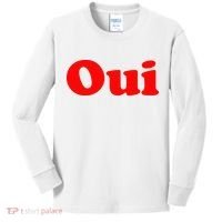 Oui French Yes Red Retro 90s Kids Long Sleeve Shirt thumb 0