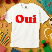 Oui French Yes Red Retro 90s Kids T-Shirt thumb 3