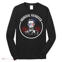 Original Gangster Abe Lincoln Funny 4th Of July Long Sleeve Shirt thumb 0
