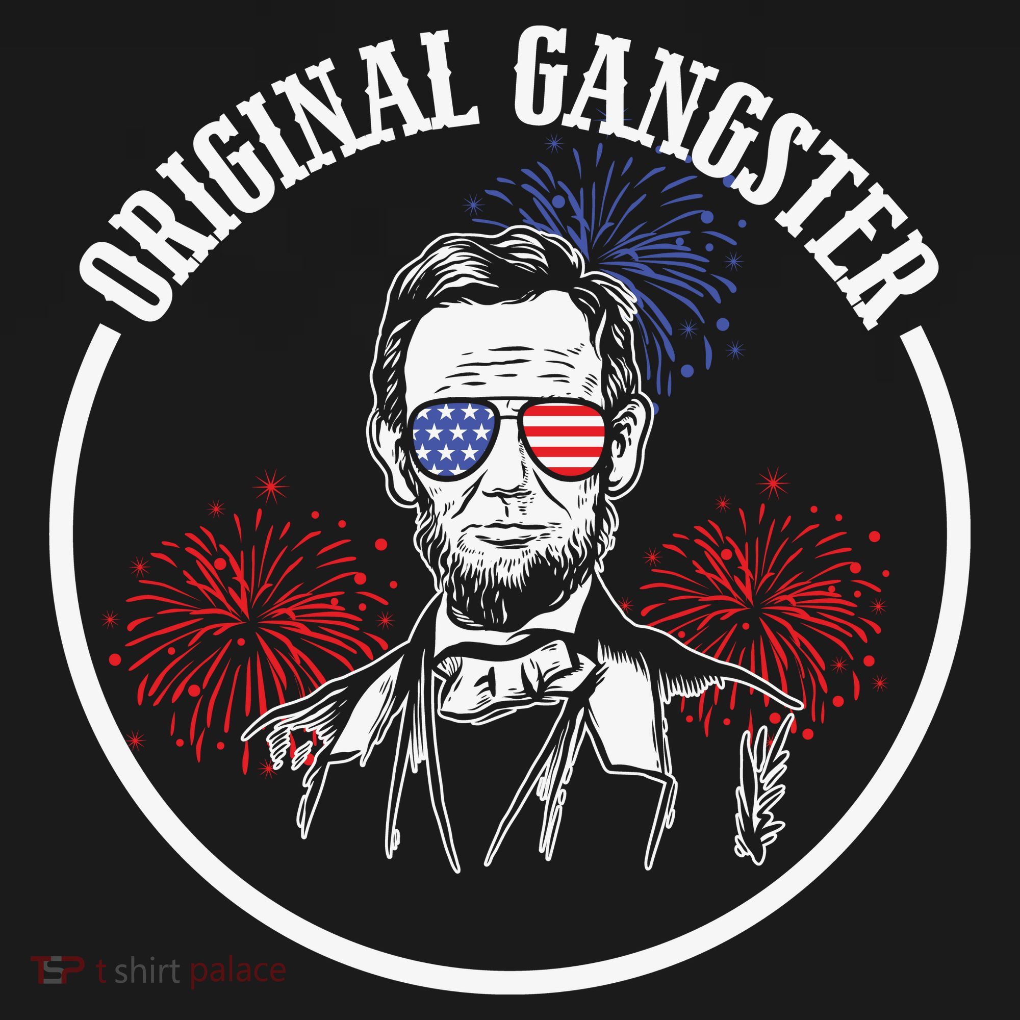 Original Gangster Abe Lincoln Funny 4th Of July Mousepad