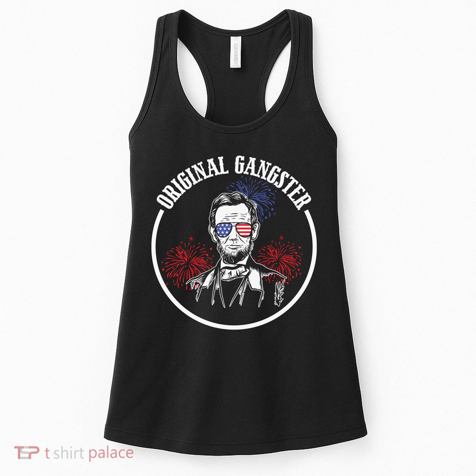 Original Gangster Abe Lincoln Funny 4th Of July Women's Tank Top