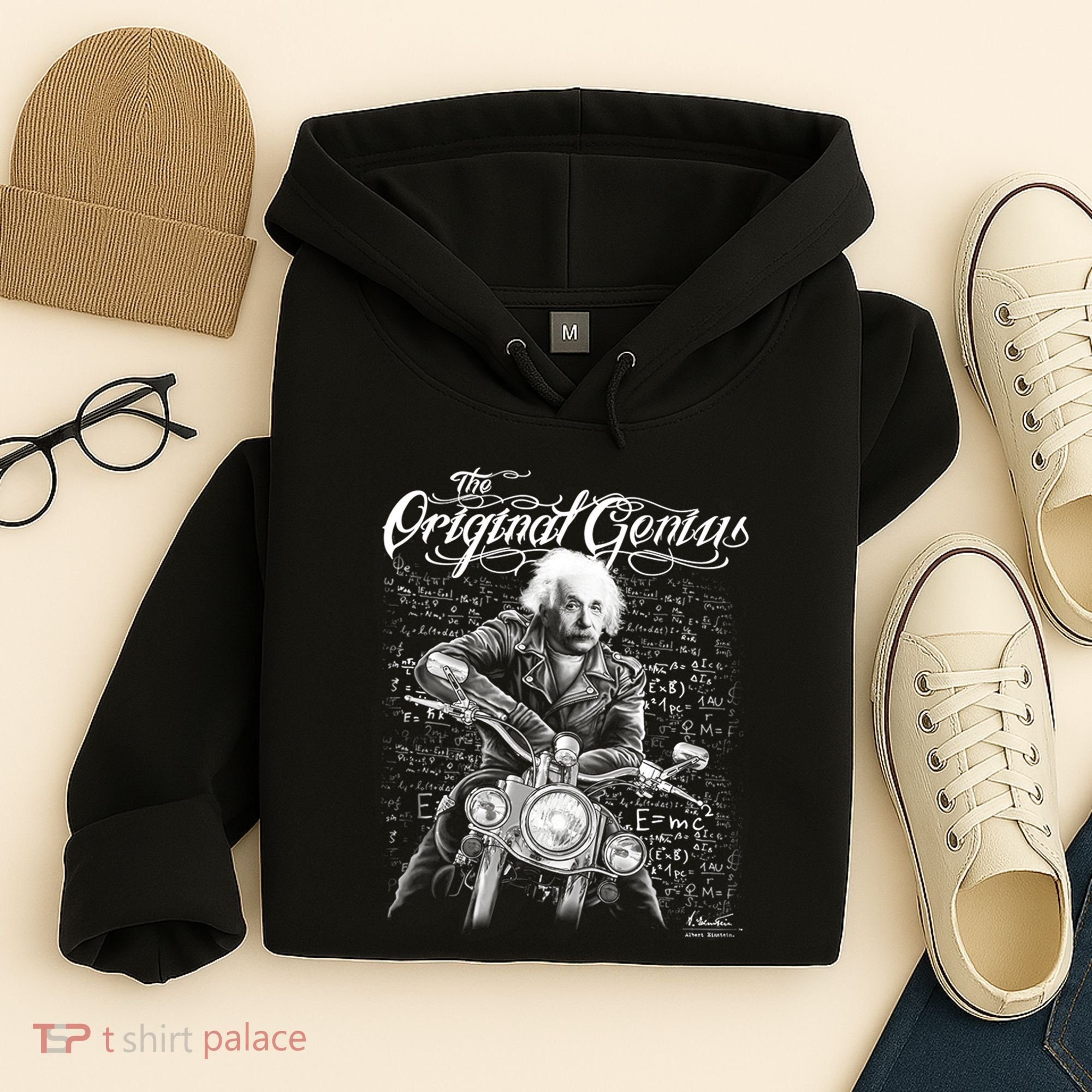 Original Genius Albert Einstein Biker Hoodie