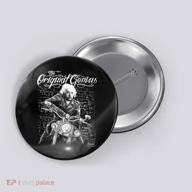 Original Genius Albert Einstein Biker Button