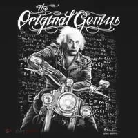 Original Genius Albert Einstein Biker Button thumb 1