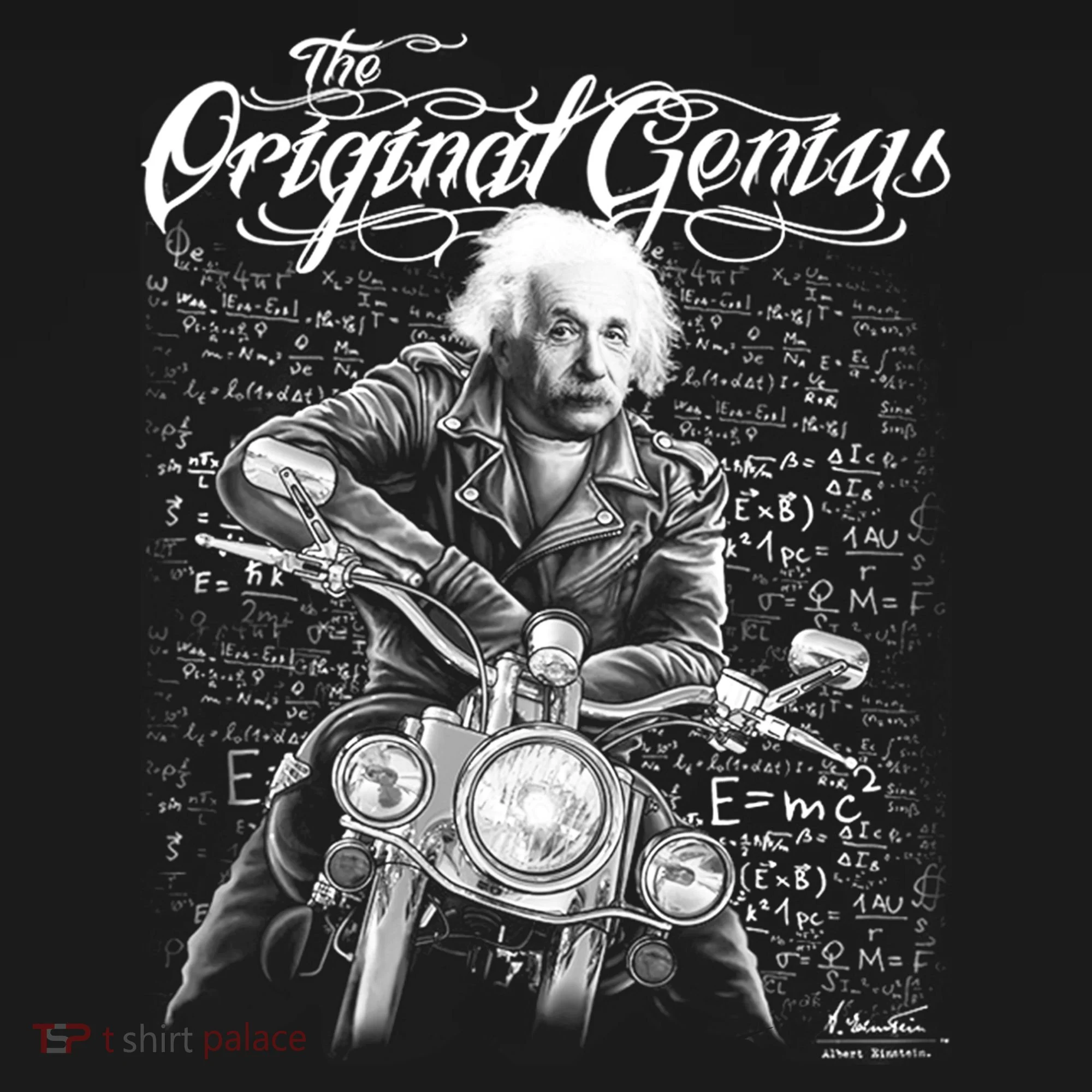 Original Genius Albert Einstein Biker Button