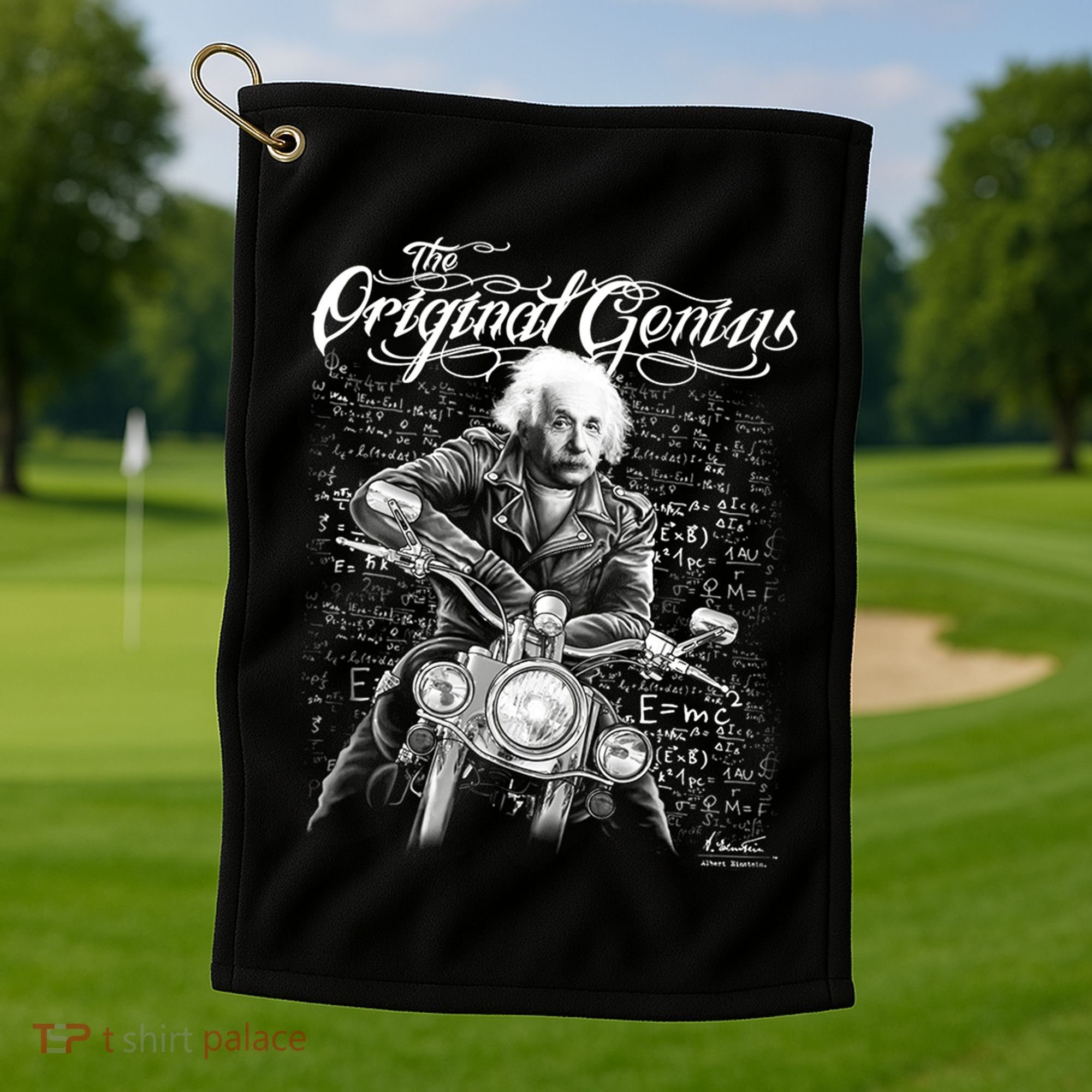 Original Genius Albert Einstein Biker Golf Towel