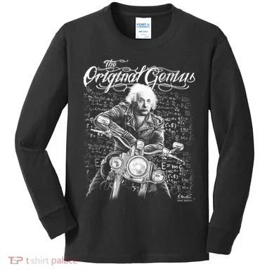 Original Genius Albert Einstein Biker Kids Long Sleeve Shirt