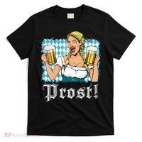 Oktoberfest Beer German Girl Bavarian Flag Drinking Prost T-Shirt thumb 0
