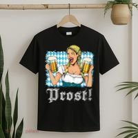 Oktoberfest Beer German Girl Bavarian Flag Drinking Prost T-Shirt thumb 2