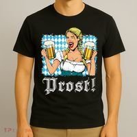 Oktoberfest Beer German Girl Bavarian Flag Drinking Prost T-Shirt thumb 3