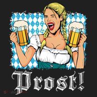 Oktoberfest Beer German Girl Bavarian Flag Drinking Prost Beanie thumb 2