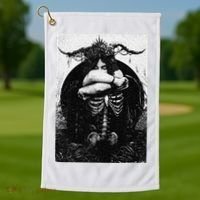 Occult Gothic Black Metal Dark Aesthetic Goth Golf Towel thumb 1