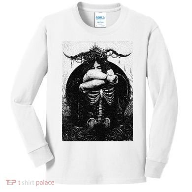 Occult Gothic Black Metal Dark Aesthetic Goth Kids Long Sleeve Shirt