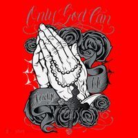 Only God Can Judge Me Chicano Graphic Art Santa Hat thumb 1