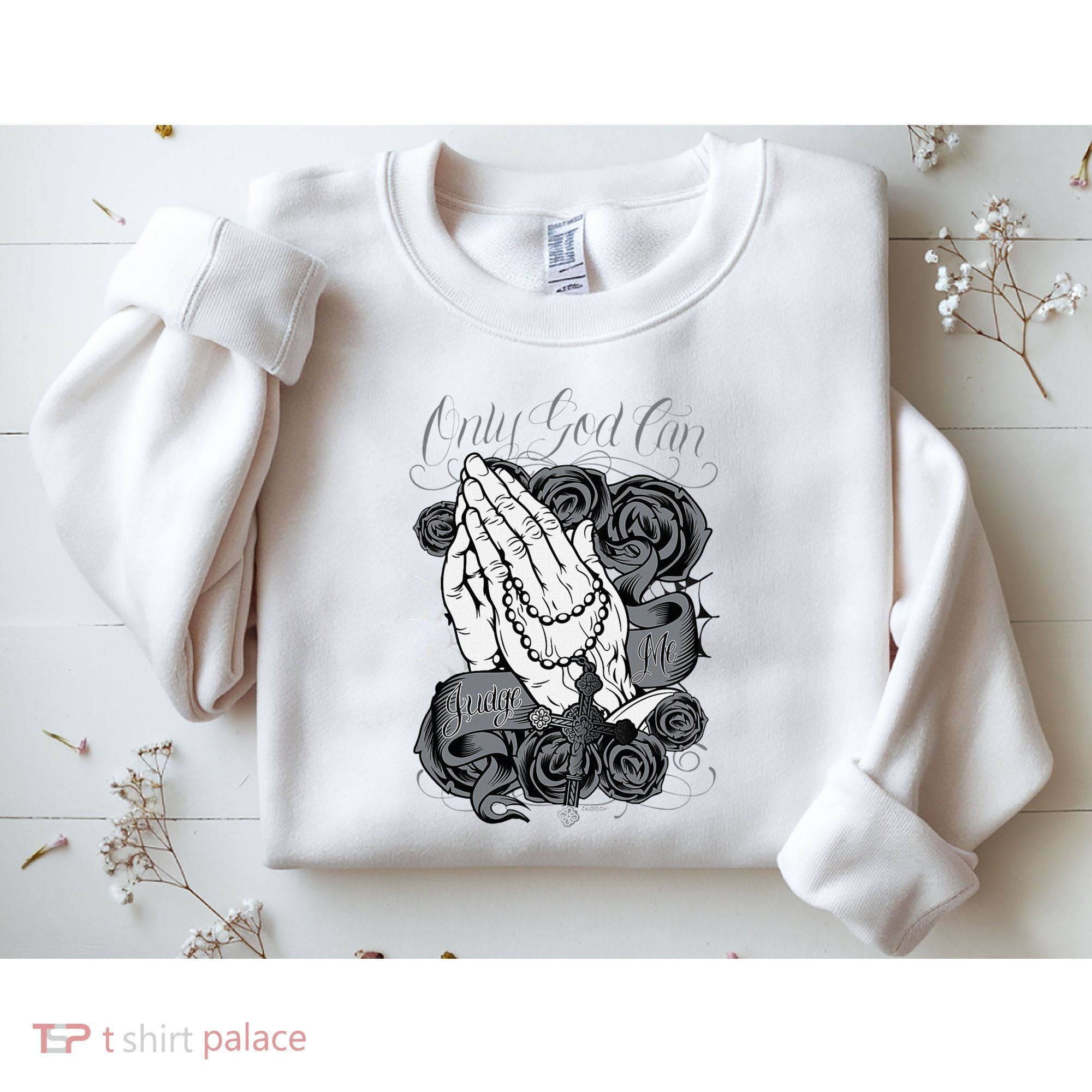Only God Can Judge Me Chicano Graphic Art Sweatshirt