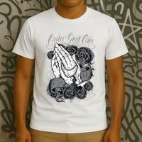 Only God Can Judge Me Chicano Graphic Art T-Shirt thumb 3